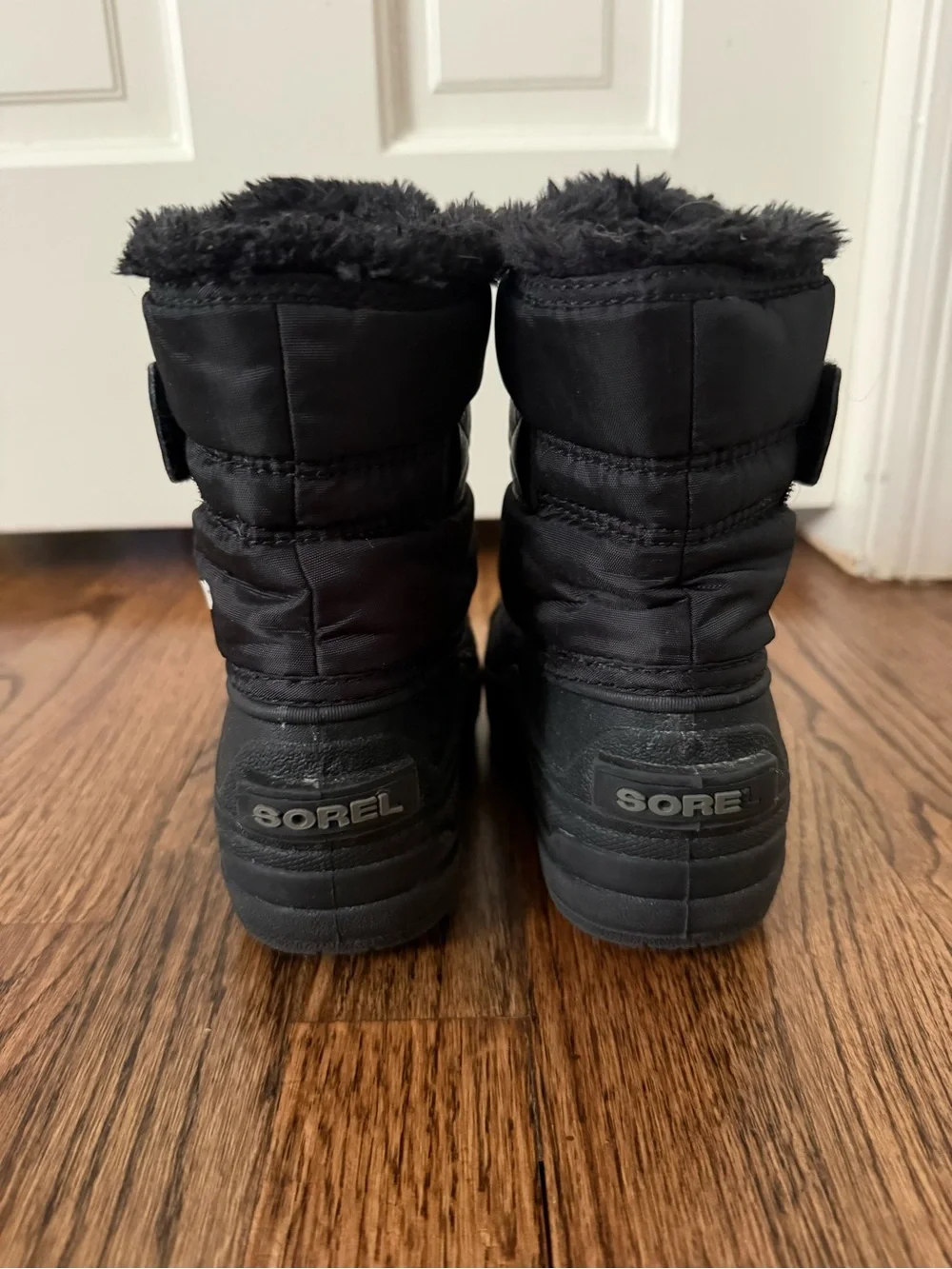 Sorel Kids Black Insulated Rain & Snow Boots with Faux Fur Cuff